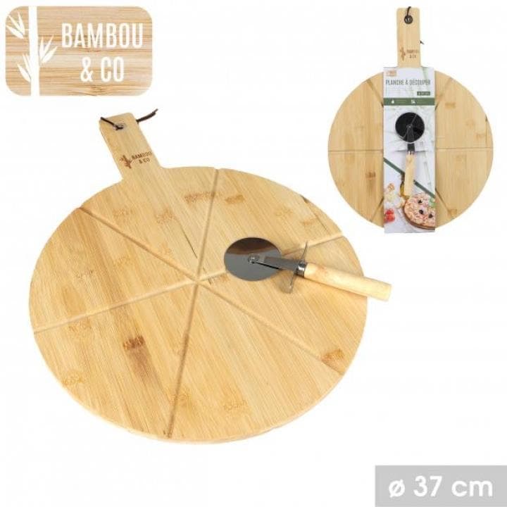 BAMBU TÁBUA PIZZA ACESSÓRIO CORTAR D37CM