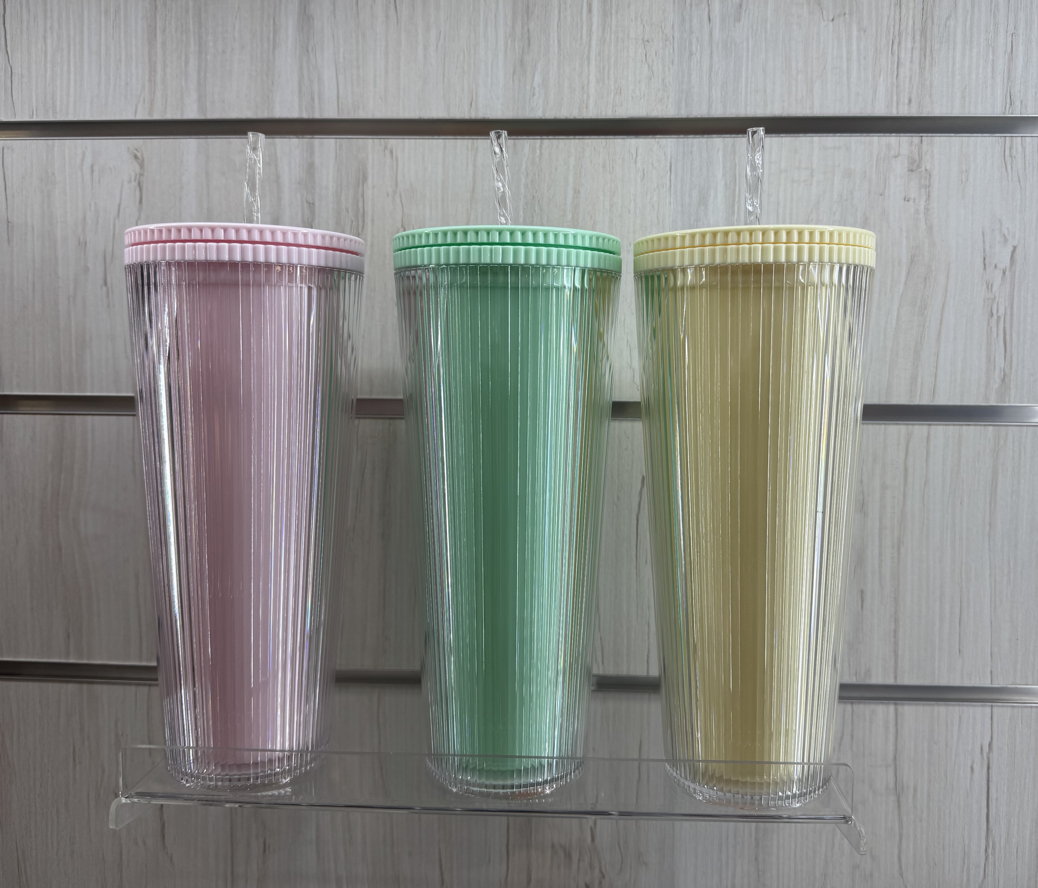 COPO DE PAREDE DUPLA COM PALHINHA SMOOTHIE 710 ML